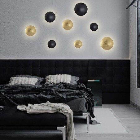 LAMPA sufitowa PLATILLO LP-8102/1C-12W GD Light Prestige okrągła OPRAWA metalowa moon LED 12W 3000K plafon złoty