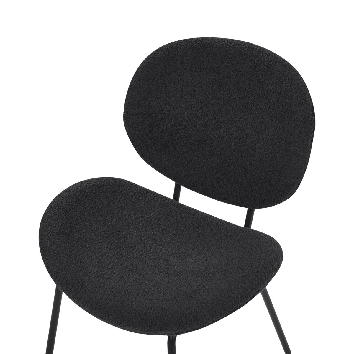 Zestaw 2 krzeseł do jadalni boucle czarny LUANA