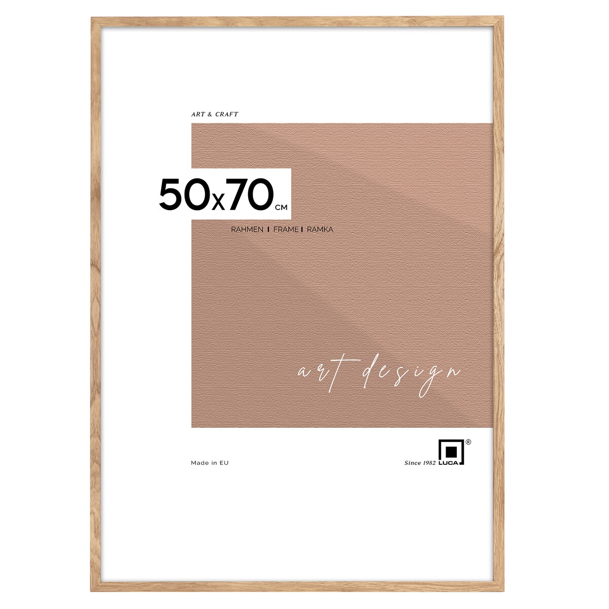 Ramka na zdjęcia 50x70 cm brązowa wisząca poziom pion rama MDF z plexi klasyczna ramka