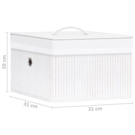 vidaXL Bambusowe pojemniki do przechowywania, 4 szt., białe