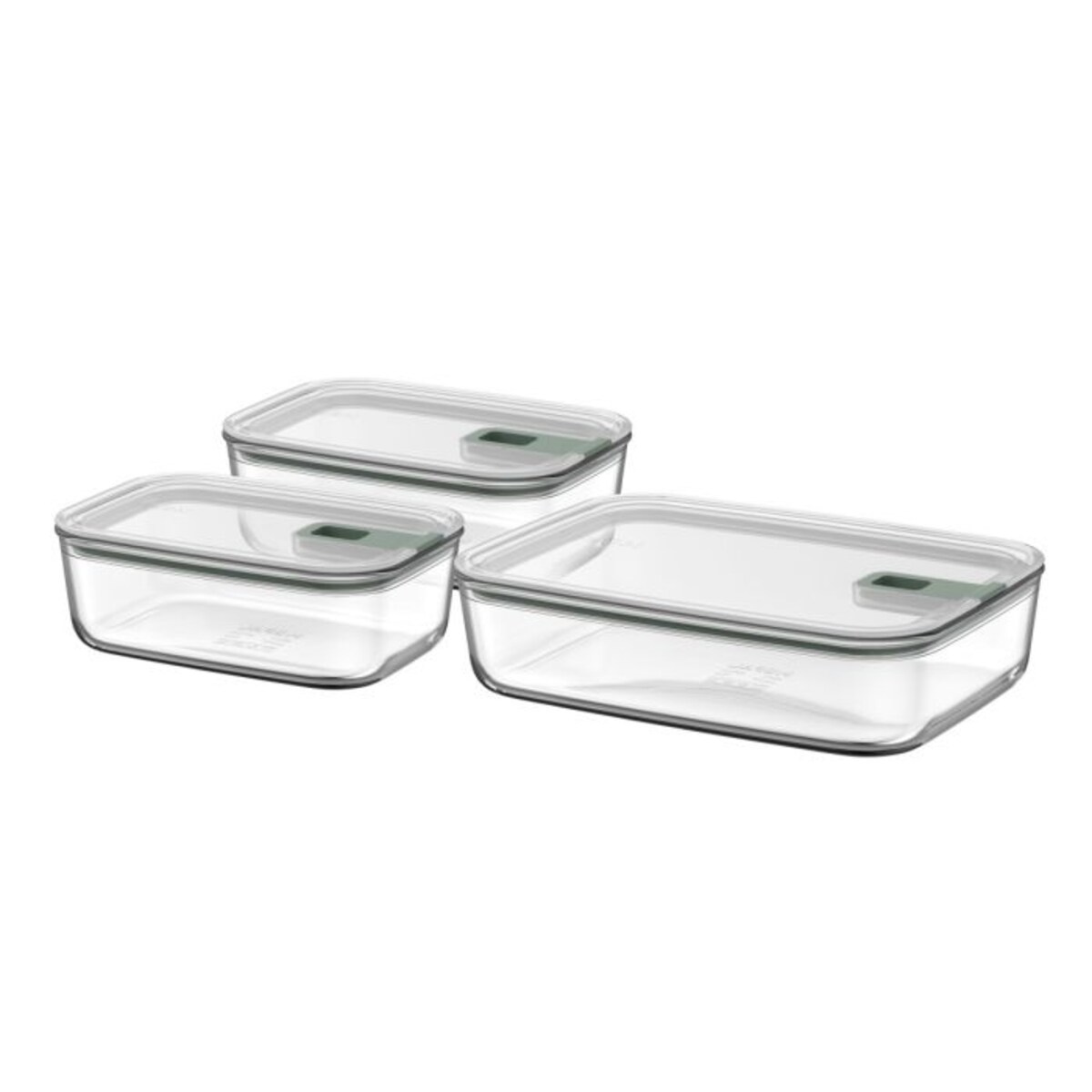 Zestaw trzech pojemników szklanych EasyClip 2.0 2x1000 + 2250ml Sage