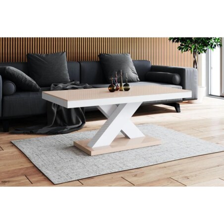 Ława XENON MINI 120x60 cappuccino/biała połysk