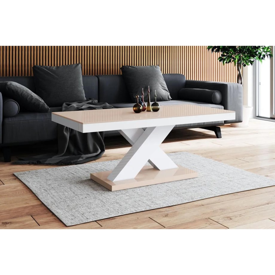 Ława XENON MINI 120x60 cappuccino/biała połysk