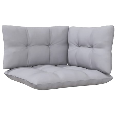 vidaXL 3-osobowa sofa ogrodowa z szarymi poduszkami, drewno sosnowe