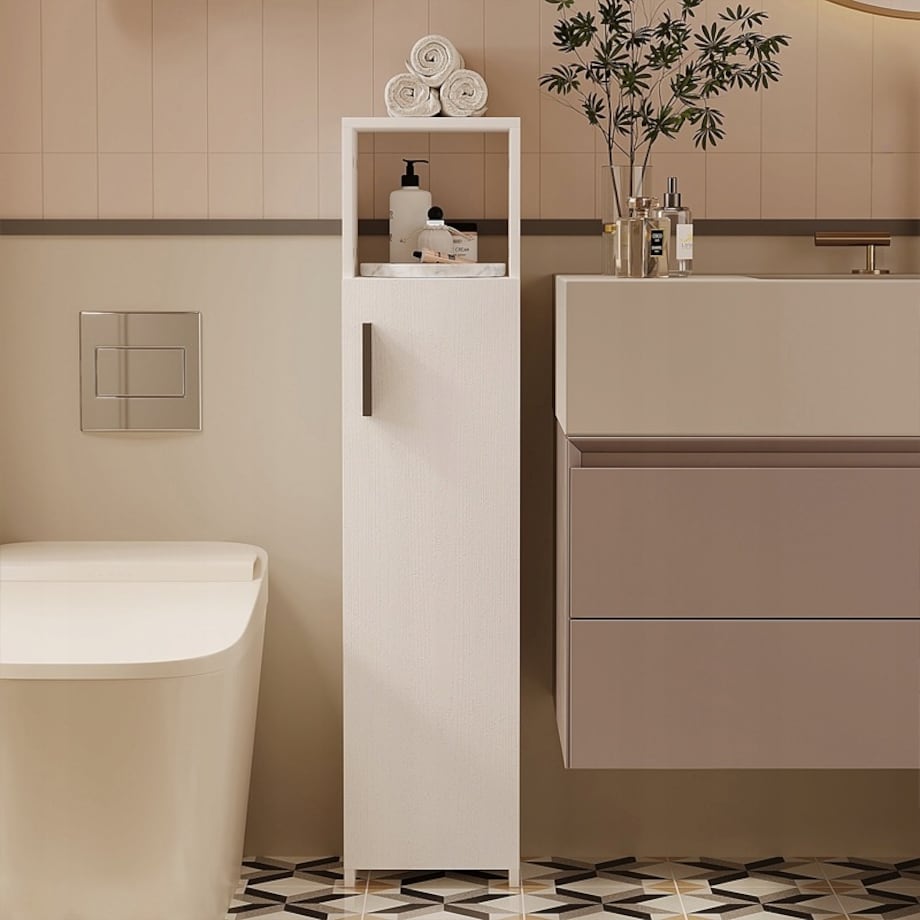 Szafka łazienkowa słupek wąska biała nowoczesna 101cm