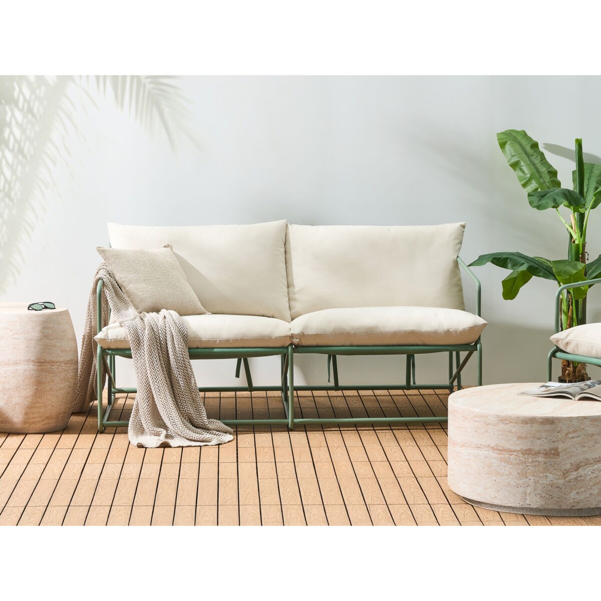 Sofa ogrodowa dla 2 osób PONTE Metal Zielony