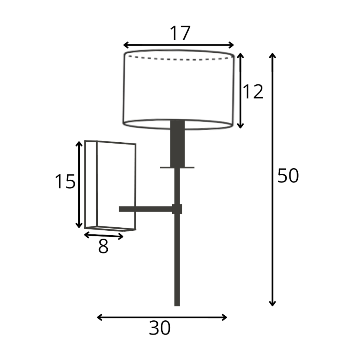 Kinkiet lampa ścienna lampa na ścianę z abażurem walec LOON