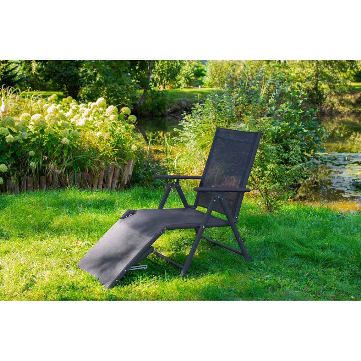 Leżanka ogrodowa aluminiowa z regulowanym oparciem