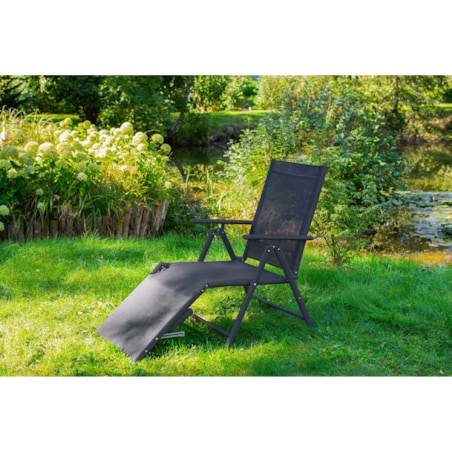 Leżanka ogrodowa aluminiowa z regulowanym oparciem