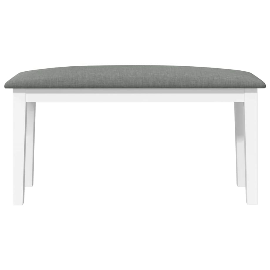 vidaXL Ławka 90 cm Biała lite drewno guma