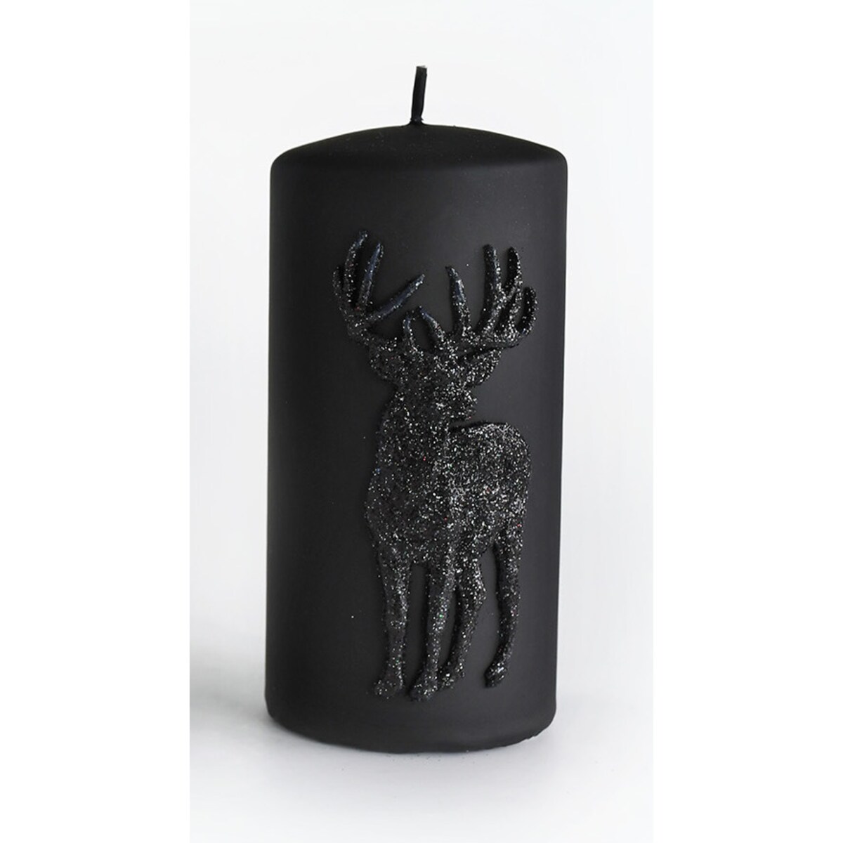 Świeca JELEŃ ALP walec duży parafinowa 7xh18cm CZARNA