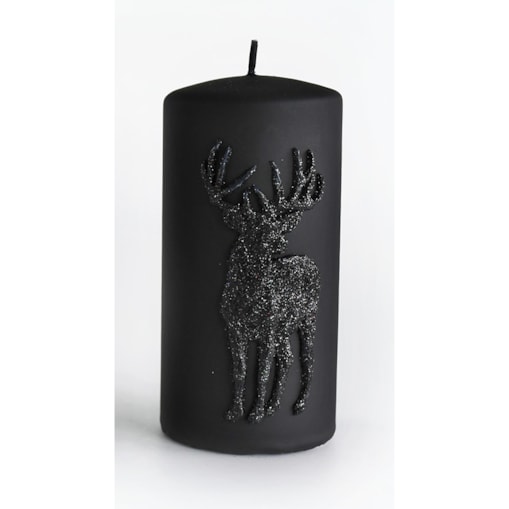 Świeca JELEŃ ALP walec duży parafinowa 7xh18cm CZARNA