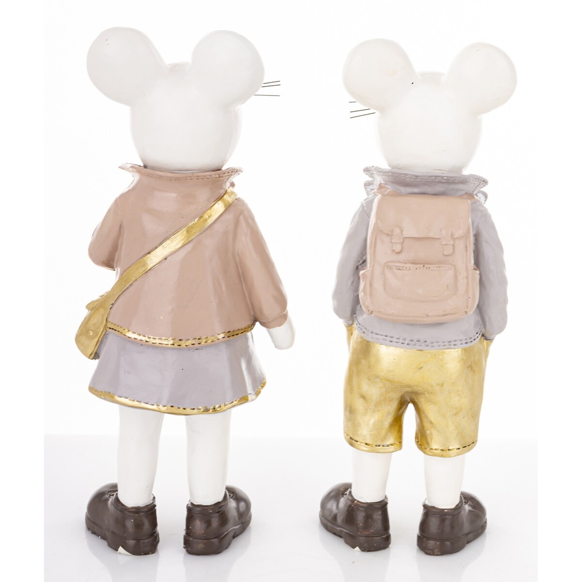 Dekoracja - para uśmiechniętych myszek 21x9x7 i 21x7x7 cm TOPI