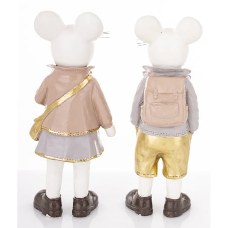 Dekoracja - para uśmiechniętych myszek 21x9x7 i 21x7x7 cm TOPI