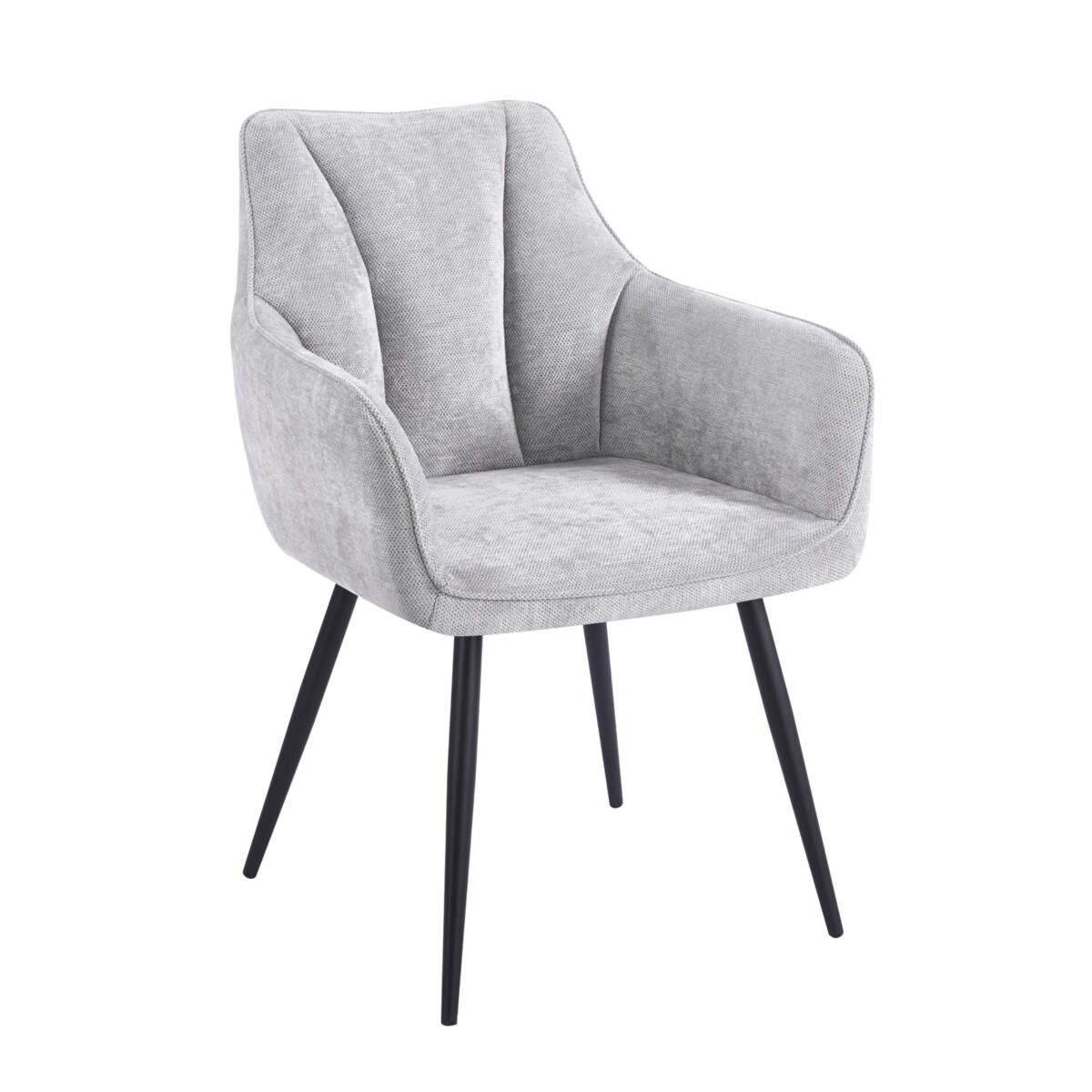 Krzesło szare tapicerowane tkaniną ADELE II do salonu jadalni czarne nogi