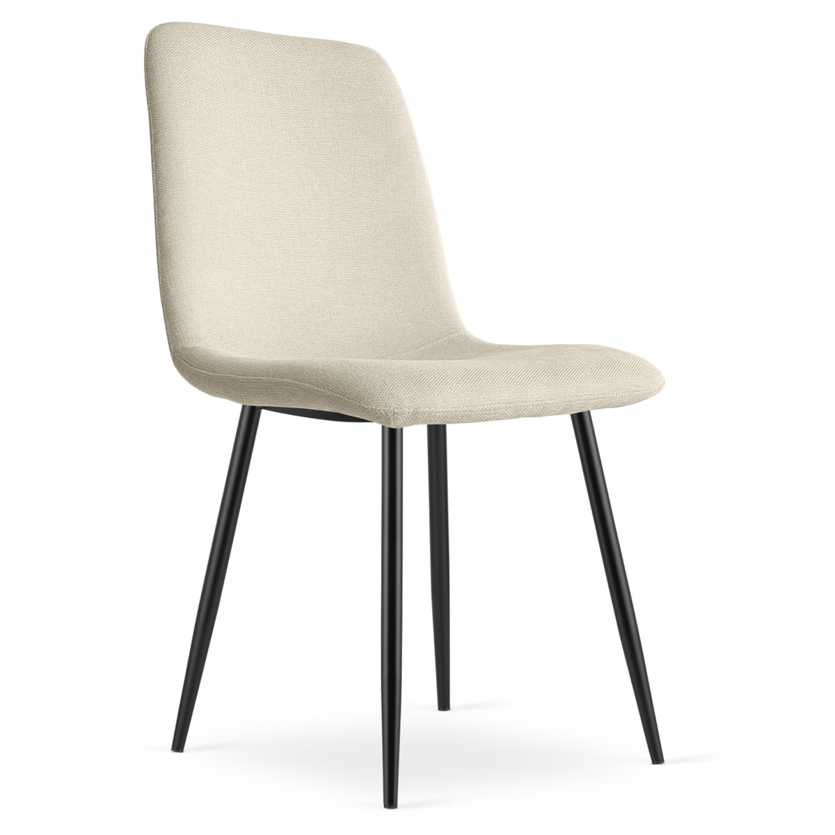 Krzesło RIFT w nowoczesnym stylu do jadalni - Beż / Nogi Kolor Czarny