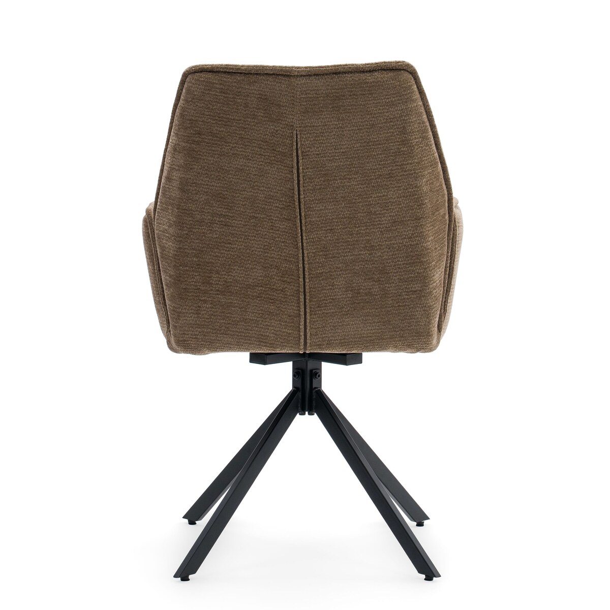 Krzesło tapicerowane obrotowe szenilowe do salonu MERANO brązowe