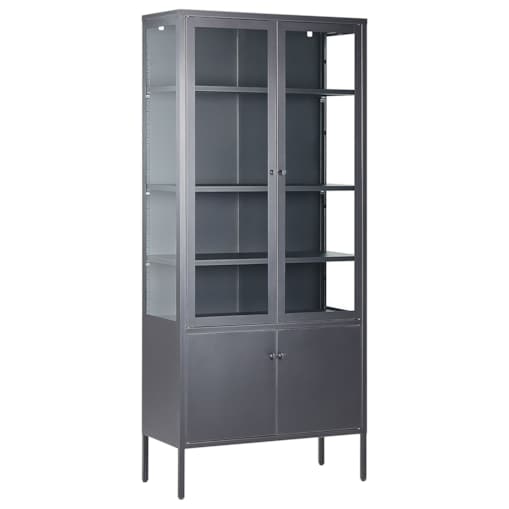 Witryna dwudrzwiowa metalowa czarna OXTED