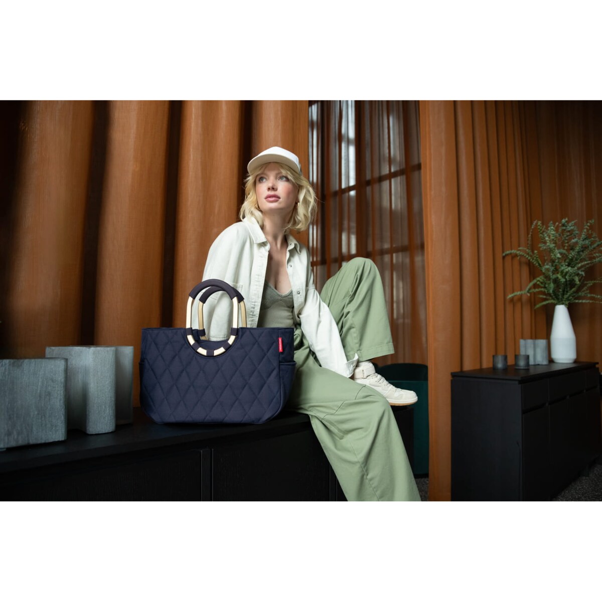 Torba LOOPSHOPPER M FRAME, rhombus midnight gold