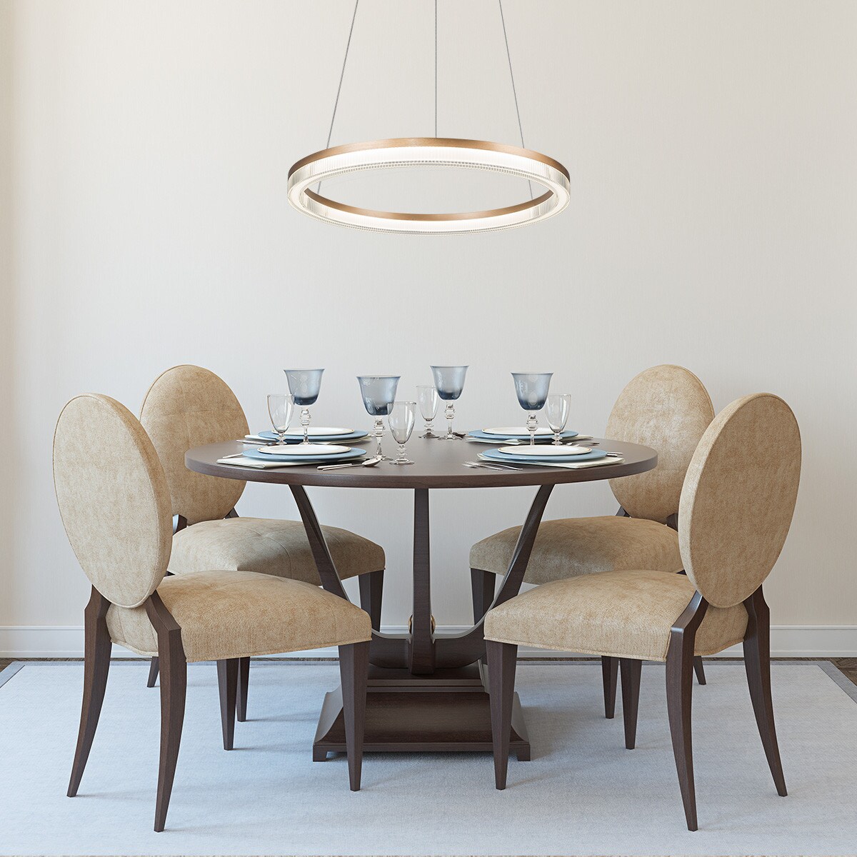 Lampa sufitowa wisząca Light Prestige Midway złoty LED CCT 3000K/4000K/6000K (regulowana) 1 szt.