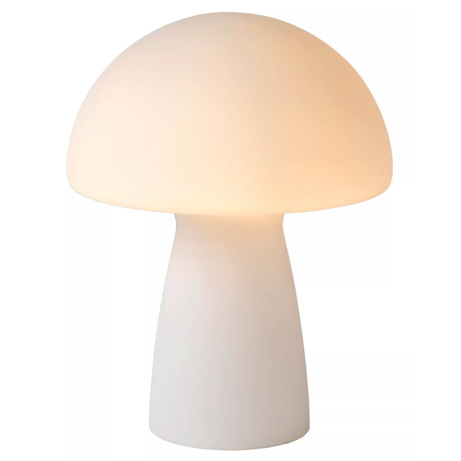 Biała lampa stojąca Fungo na szafkę nocną do sypialni