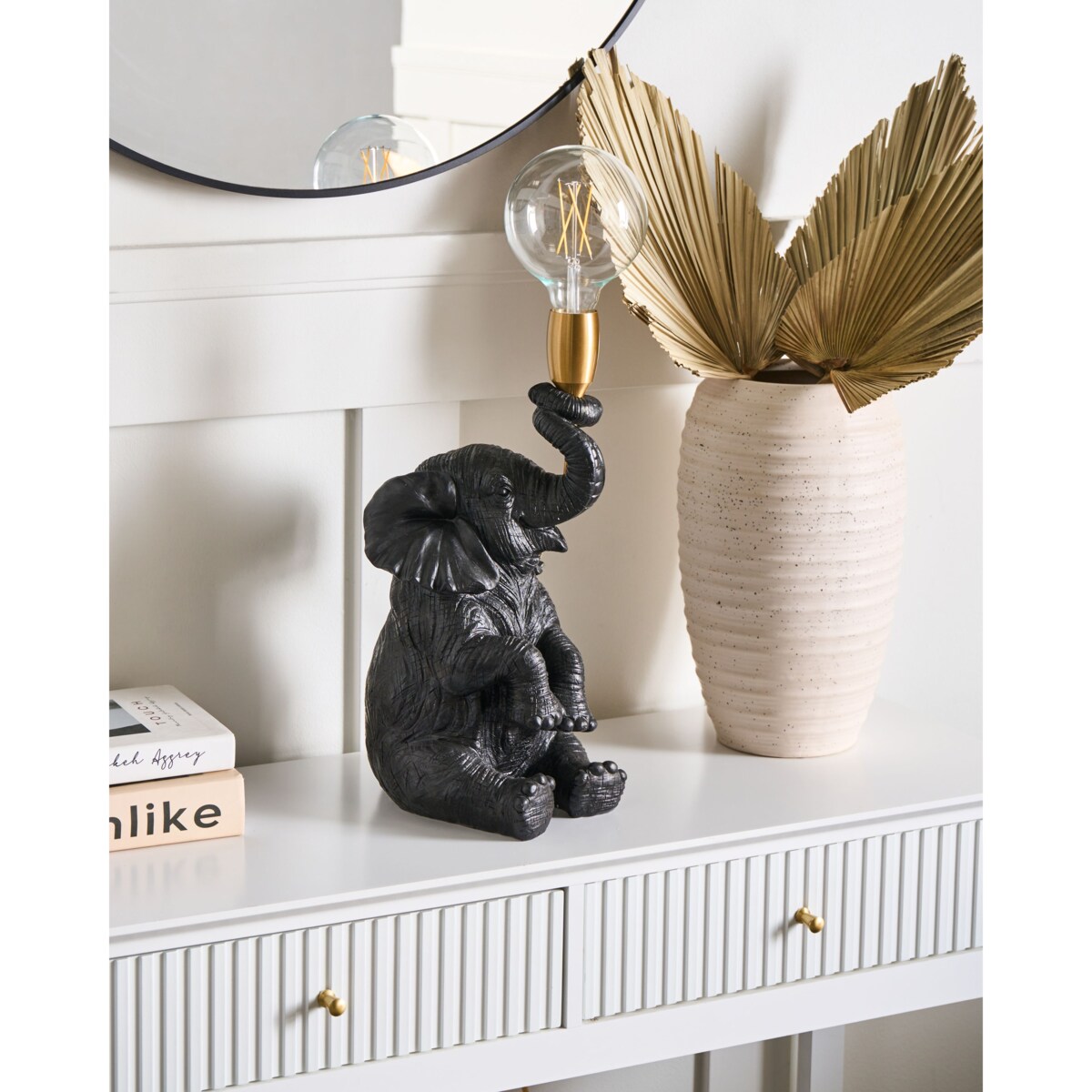 Lampa stołowa Słoń FORTUNA Czarny