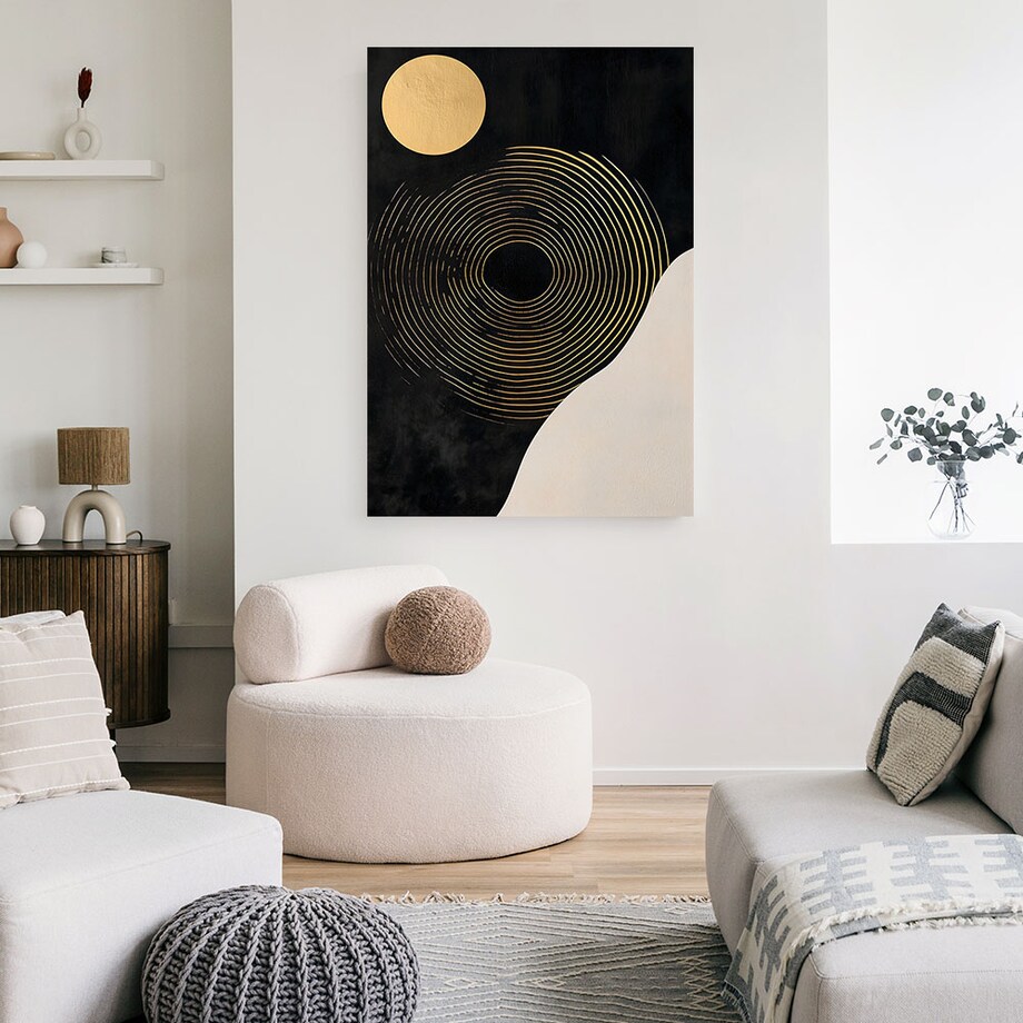 Feeby Obraz na płótnie, Koło Linie Abstrakcja 80x120 cm