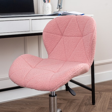 Fotel do biura obrotowy nowoczesny różowy