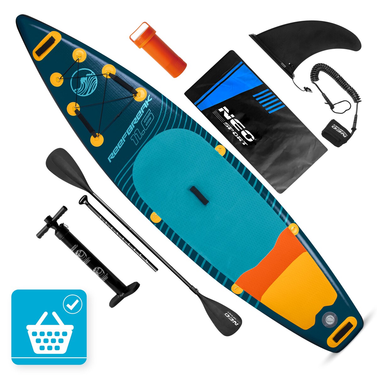 Deska SUP do pływania pompowana Paddle Reefbreak 350cm Neo-Sport ZESTAW