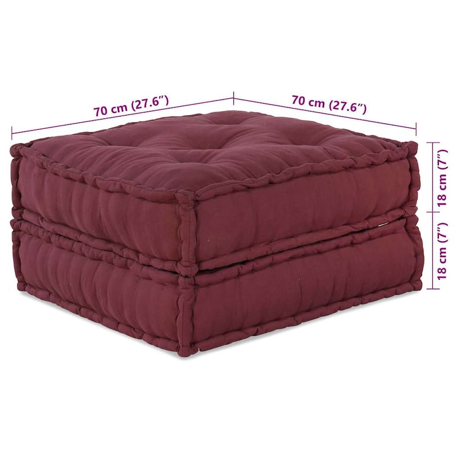 vidaXL Modułowa sofa, bordowy, 70x70x36, materiał