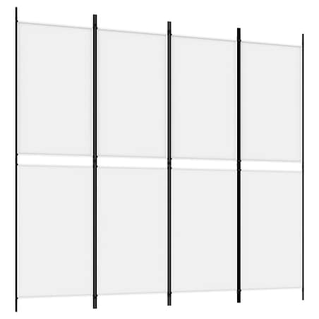 vidaXL Parawan 4-panelowy, biały, 200 x 180 cm, tkanina