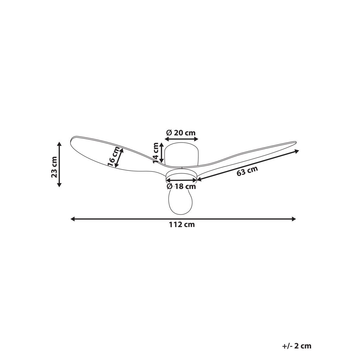 Wentylator sufitowy z lampą VEMBAR Jasnobrązowy