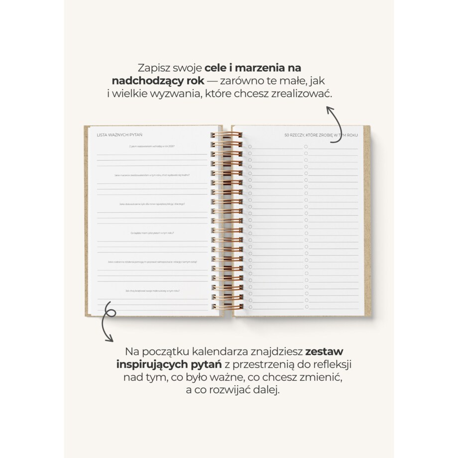 Planner dzienny 2026 na spirali – Ember