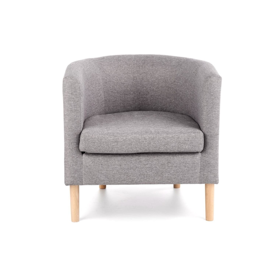 FOTEL TAPICEROWANY Calidris szary DREWNIANE NÓŻKI