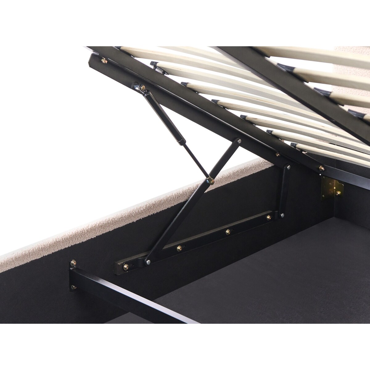 Łóżko z pojemnikiem Boucle NANTERRE 160 x 200 cm Beżowy