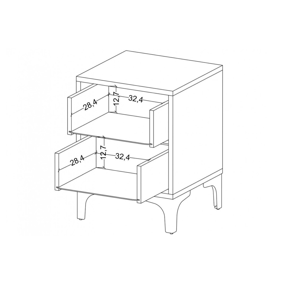 Biała nowoczesna szafka nocna Dancan EVA / połysk