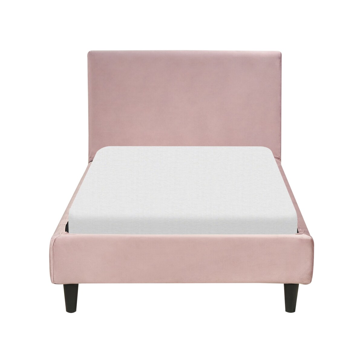 Łóżko welurowe 90 x 200 cm różowe FITOU