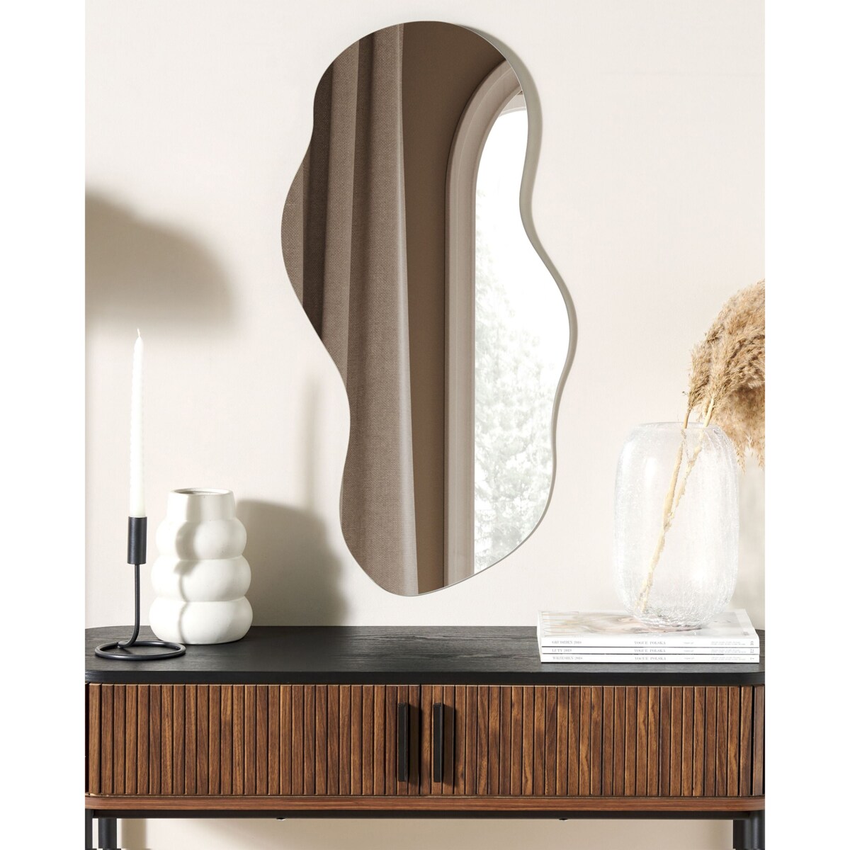 Lustro ścienne AUXERRE 40 cm 80 cm Srebrny