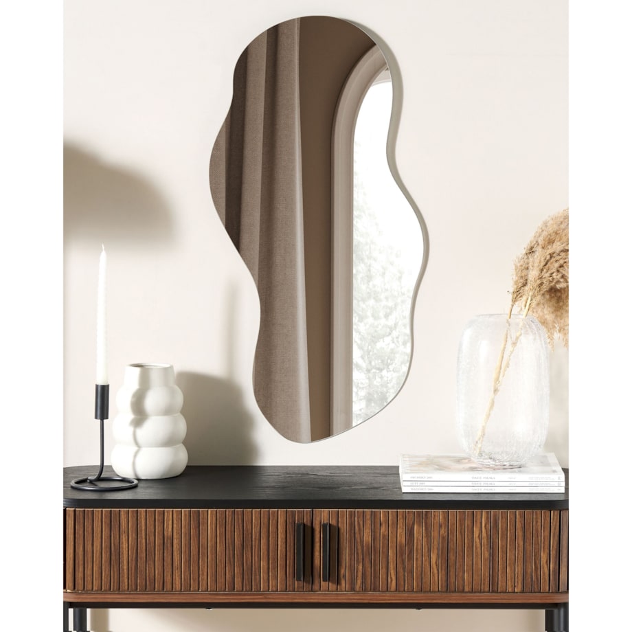 Lustro ścienne AUXERRE 40 cm 80 cm Srebrny