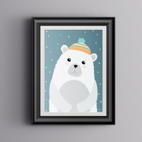 Plakat dla dzieci Miś polarny 20x30