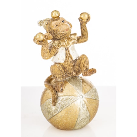 Dekoracja - figurka małpki 9,5x5x4,5 cm SCIMMIA żonglerka na piłce