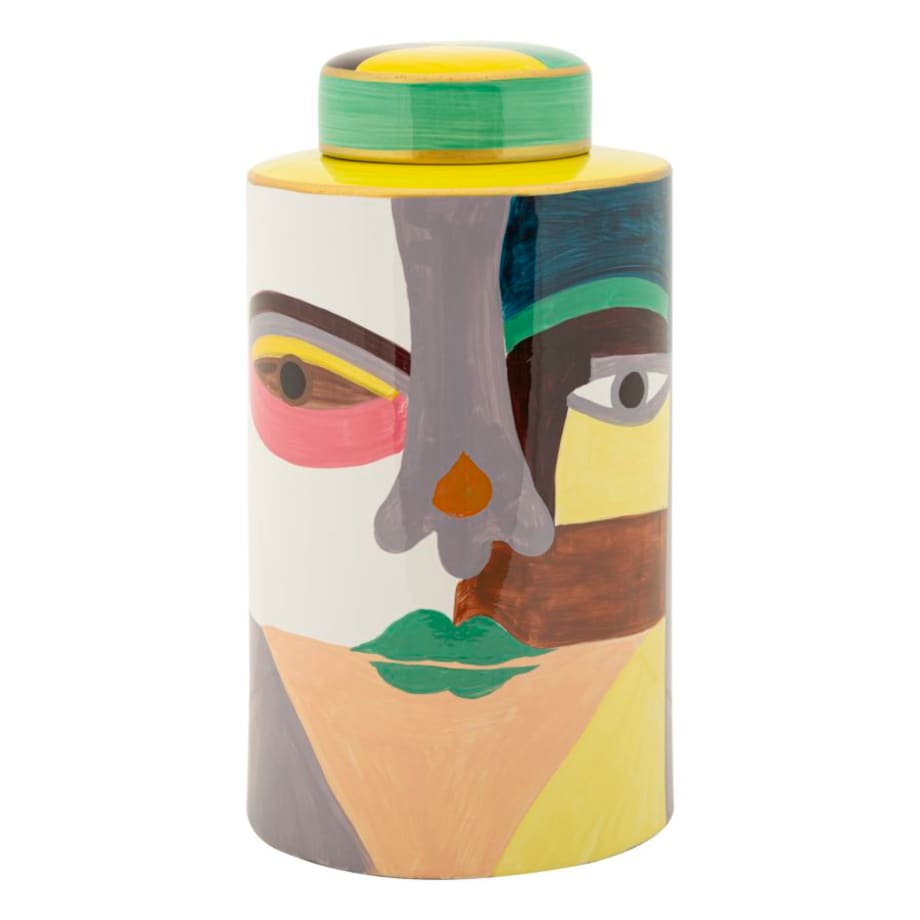 Osłonka dekoracyjna Piccassy Color Top, kolor wielokolorowy, ceramika, 19 x 19 x 33 cm, styl nowoczesny, na doniczkę do salonu, Mauro Ferretti
