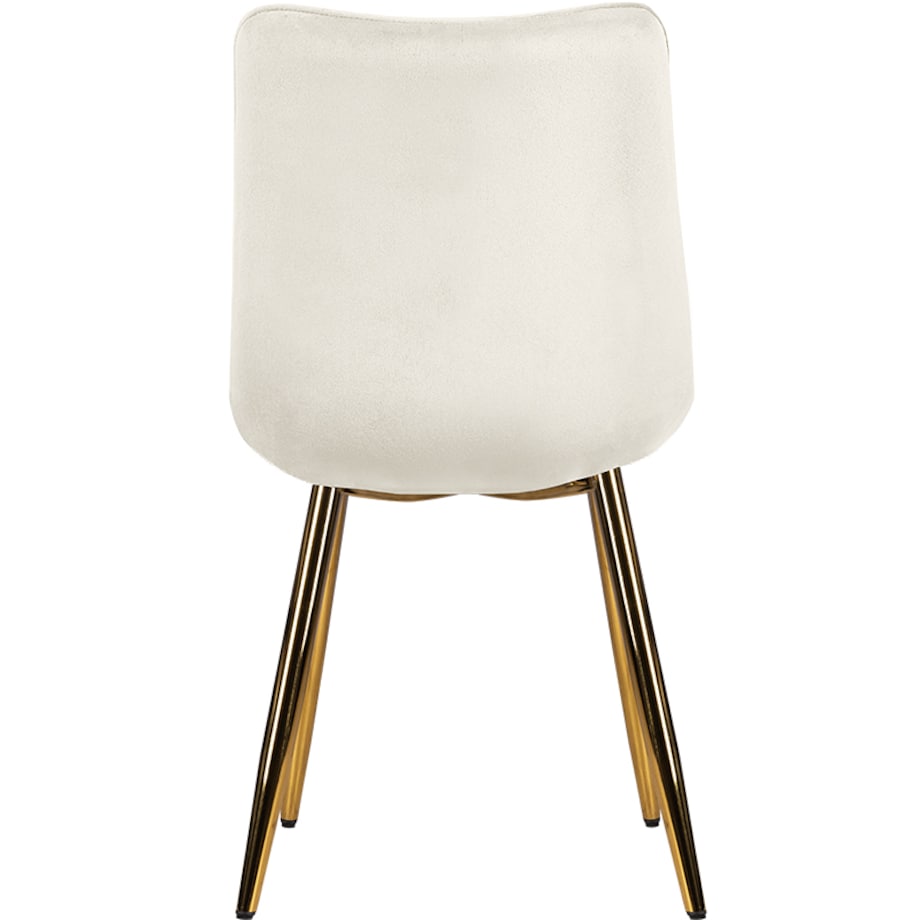 Krzesło tapicerowane welurowe beżowe pikowane glamour złote nogi