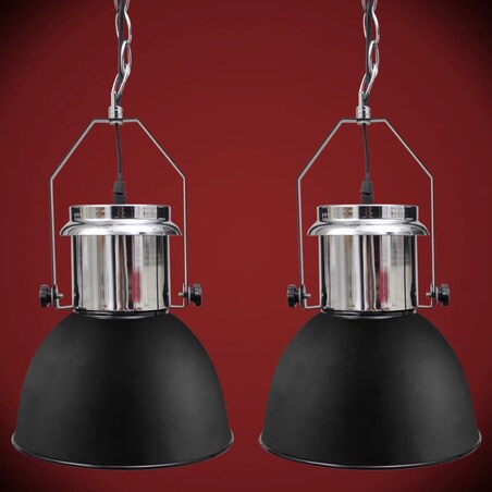 vidaXL Metalowe lampy sufitowe, 2 szt., regulowana długość, czarne