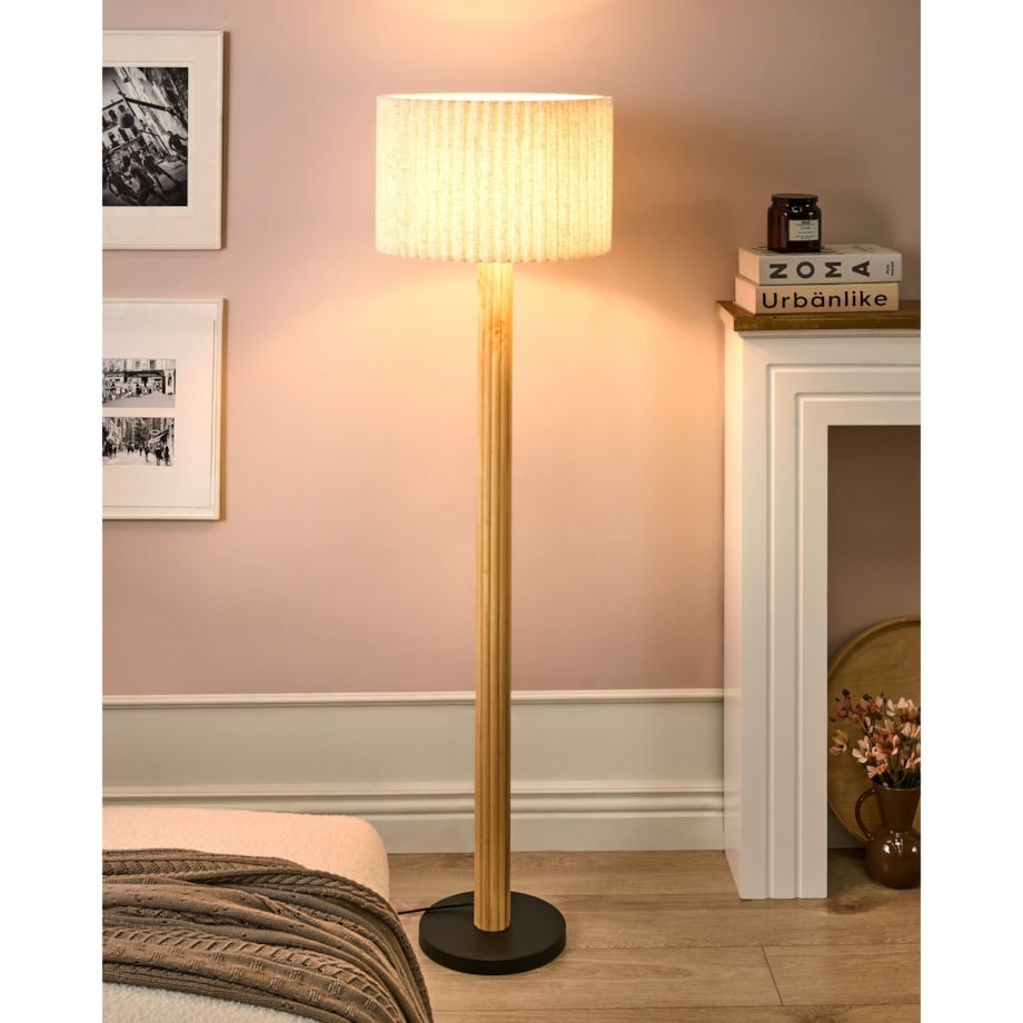 Lampa podłogowa BELESSA Len Jasnobeżowy