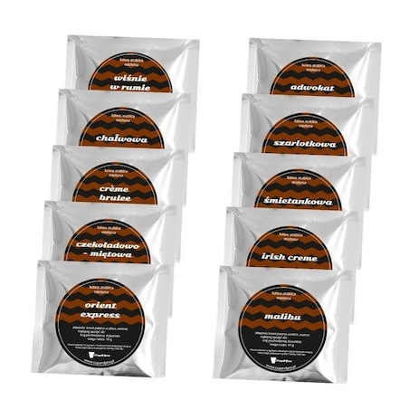 Gotowy zestaw prezentowy Box z kawą dla Babci i Dziadka kawa aromatyzowana mix różne smaki czekolada 2 szt. prezent upominek na Dzień Babci i Dziadka