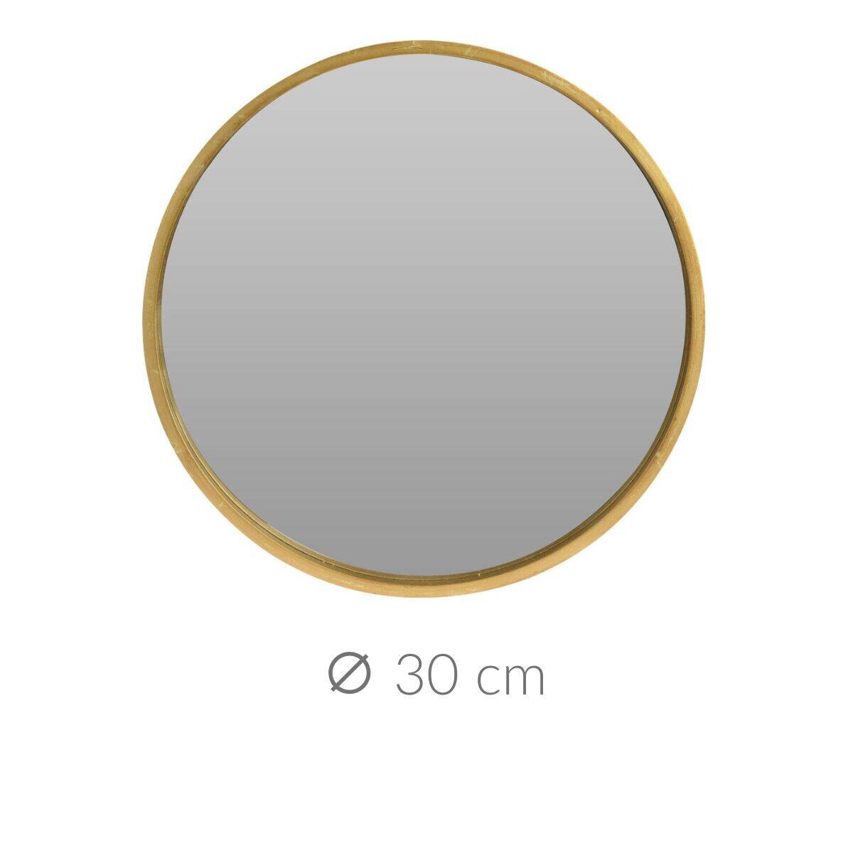 Lustro okrągłe w drewnianej ramie, Ø 30 cm