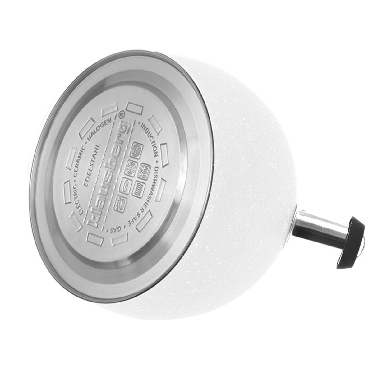 Czajnik stalowy z gwizdkiem 2L indukcja gaz biały marmurek KLAUSBERG