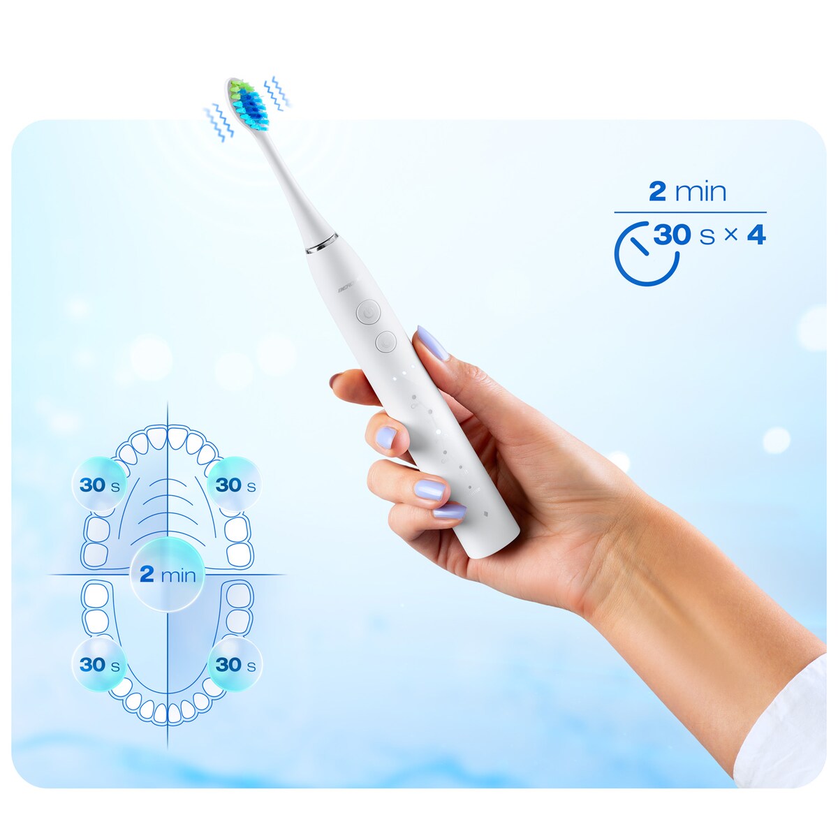 Szczoteczka soniczna do zębów Berdsen Galaxy Duo zestaw 2 szt. 322020