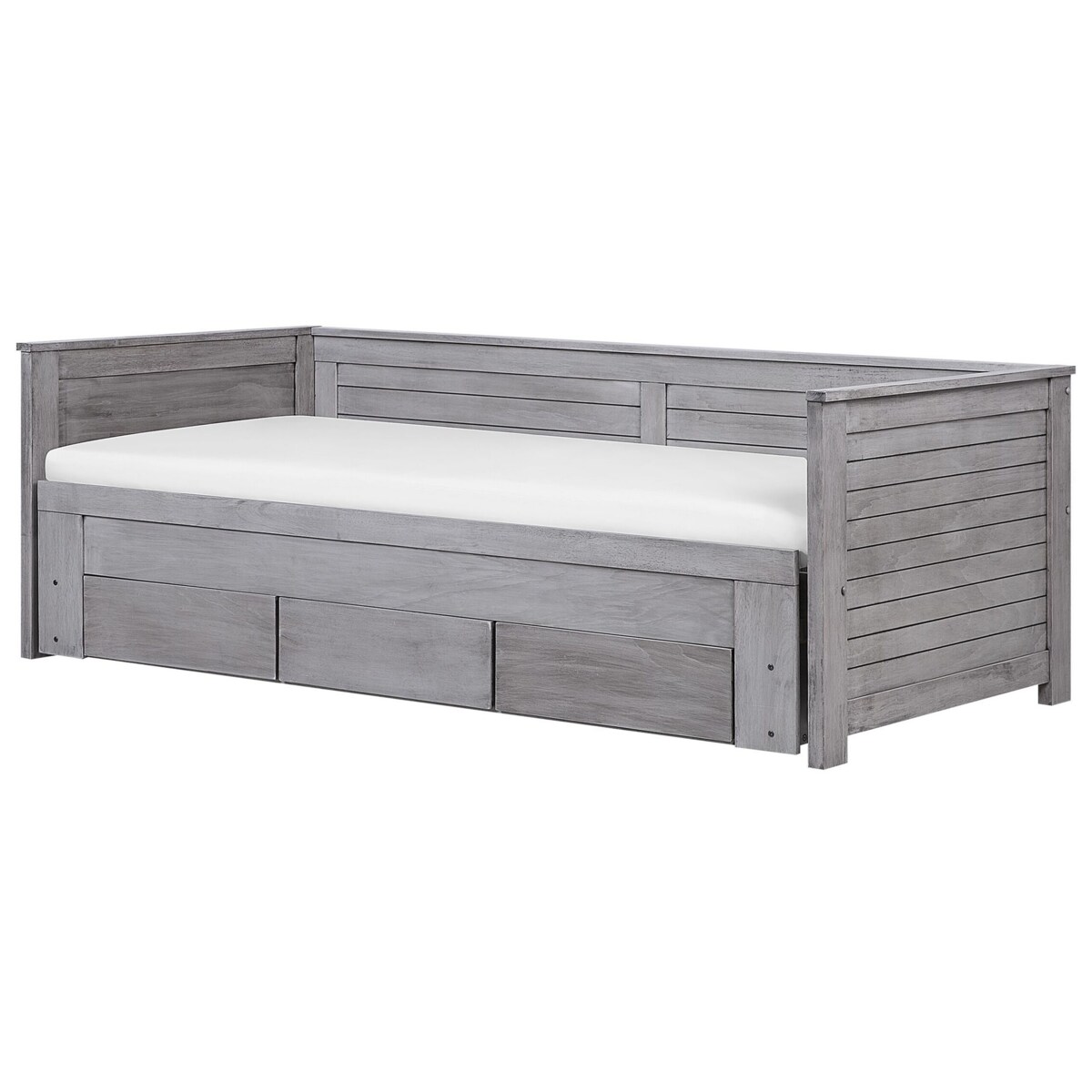 Łóżko wysuwane drewniane 90 x 200 cm szare CAHORS